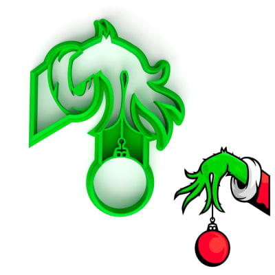 Cortador Marcador Mano Grinch Plástico1
