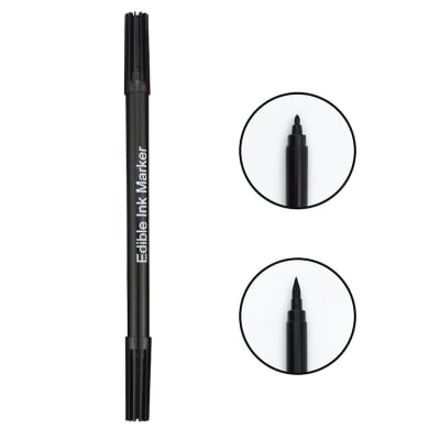 Marcador Doble Punta Fina/Pincel Negro