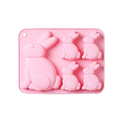 Molde Silicona 5 Conejos Sentados1