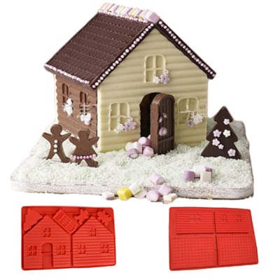 Molde Chocolate Silicona Casa Jengibre 2 Piezas