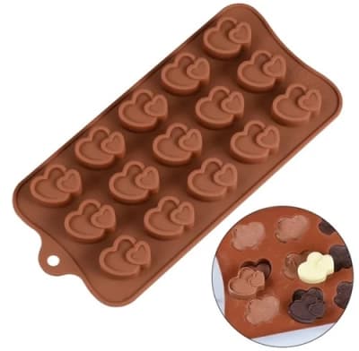 Molde Chocolate Silicona 2 Corazones1