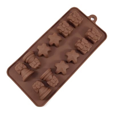 Molde Chocolate Silicona Campana, Estrella y Regalo