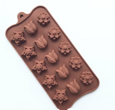 Molde Chocolate Flores Diseño Silicona