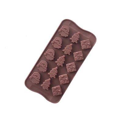 Molde Chocolate Santa, Pino y Regalo Silicona