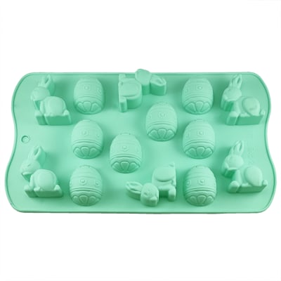 Molde Conejos y Huevos 14 Cavidades Silicona1