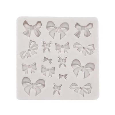 Molde Fondant Moños Cuadrado Silicona