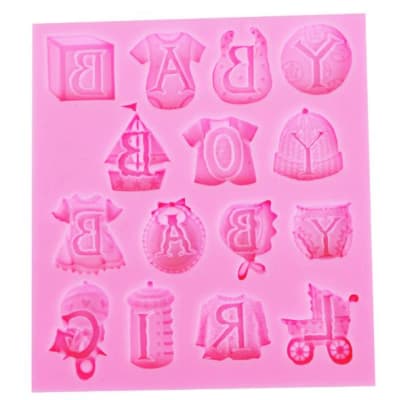 Molde Fondant Baby Girl-Boy Silicona1