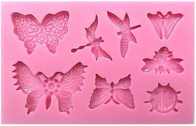 Molde Fondant Mariposas e Insectos Silicona1