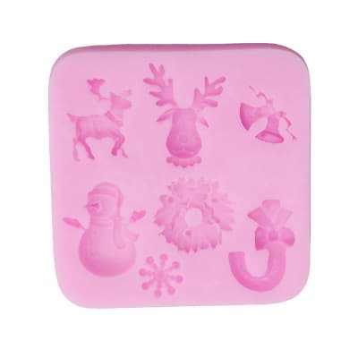 Molde Fondant Navidad Renos Silicona