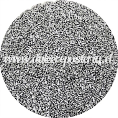 Decoración Granillo Plateado Corto 100 gr.