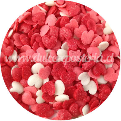 Decoración Corazones Rojo, Rosa y Blanco 100 gr.1
