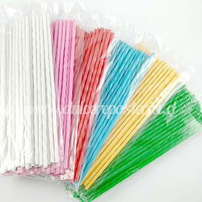 Palitos Plásticos Rizados 18 cm. 25 unidades