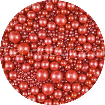Perlas Decorativas 70 gr. Rojas Surtida