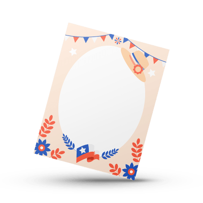 Cookie Card 10x13 cm. Fiestas Patrias N°1 - 10 Unidades
