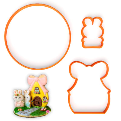 Set Cortador Casa Pascua 3 Piezas Plástico