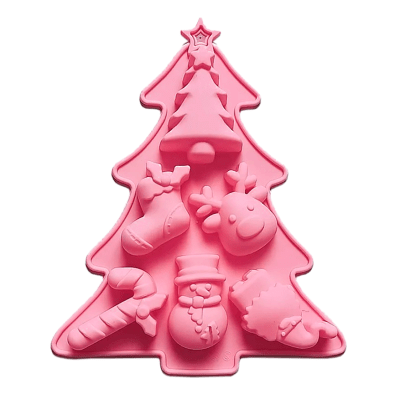 Molde Pino Navidad con 6 Figuras N°3 Silicona1