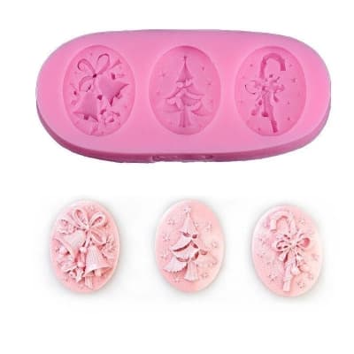 Molde Fondant 3 Monedas Navidad Silicona1