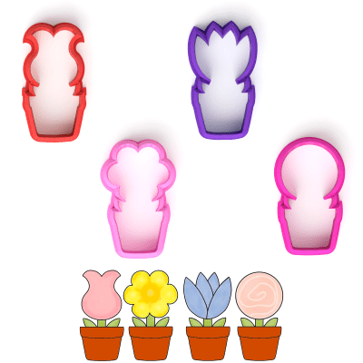 Set Cortador Flor en Maceta Mini 4 Piezas