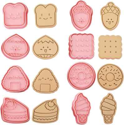 Set Cortador Marcador Comida Kawaii 8 Diseños