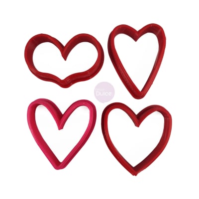Set Cortadores Plásticos Mini Corazones 4 Piezas