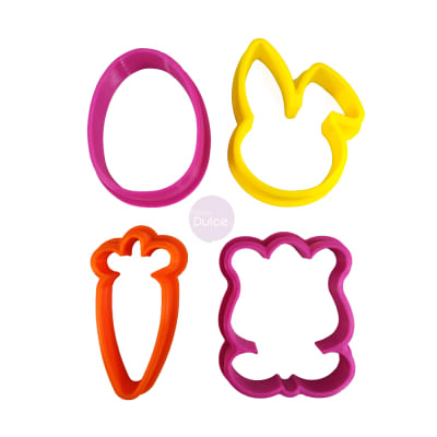 Set Cortadores Plásticos Mini Pascua 4 Piezas