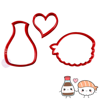 Set Cortadores Plásticos Pareja Sushi y Soya