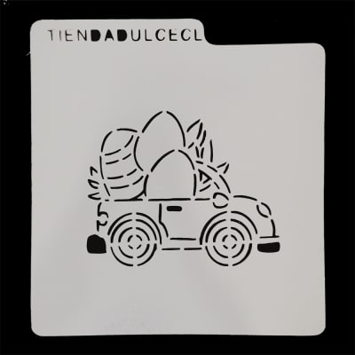 Stencil Pascua Camión con Huevos
