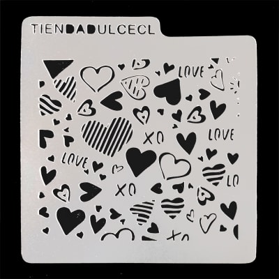 Stencil Cuadrado Diseño Corazón N°31