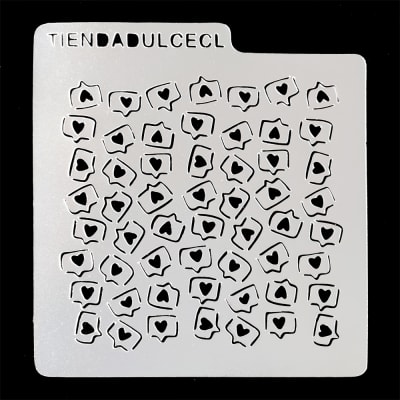 Stencil Cuadrado Diseño Corazón N°5