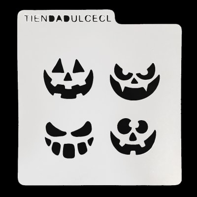 Stencil Cuadrado 4 Caras Calabazas1