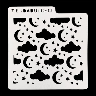 Stencil Cuadrado Nubes y Luna1