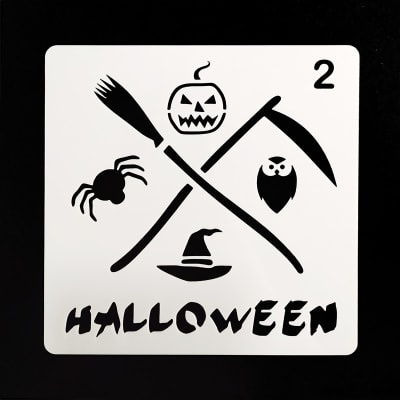 Stencil Halloween Cuadrado Muerte 21