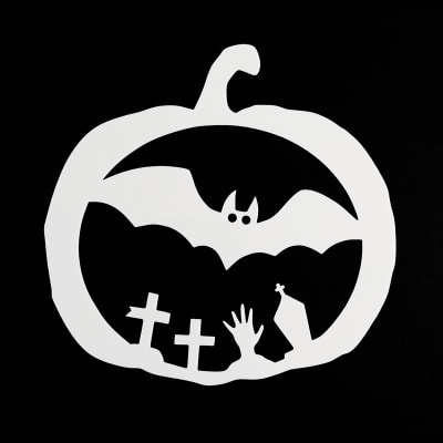 Stencil Halloween Calabaza - Murcielago1