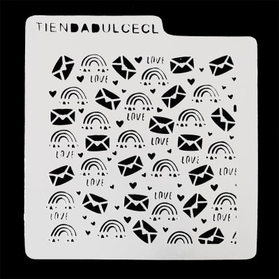 Stencil Cuadrado Love Arcoiris