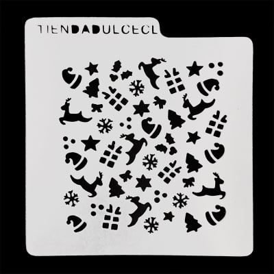 Stencil Cuadrado Navidad Figuras N°101