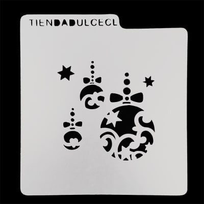 Stencil Cuadrado Navidad Bolas N°11