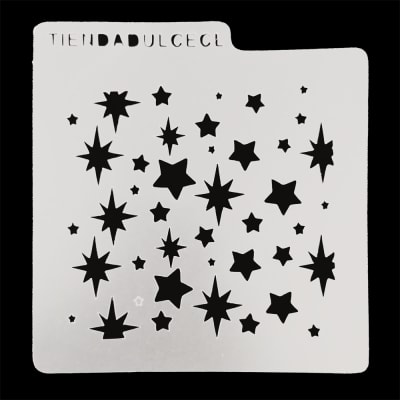 Stencil Cuadrado Navidad Estrellas N°21