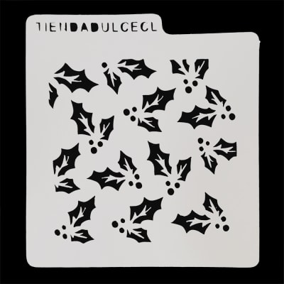 Stencil Cuadrado Navidad Muerdagos N°31