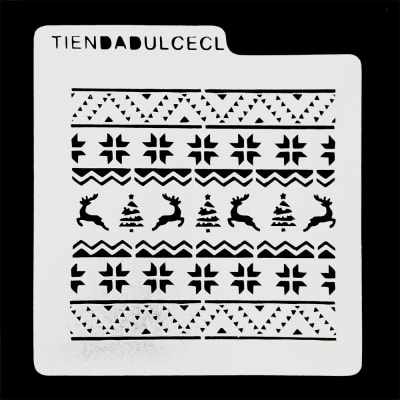 Stencil Cuadrado Navidad Decoración N°61