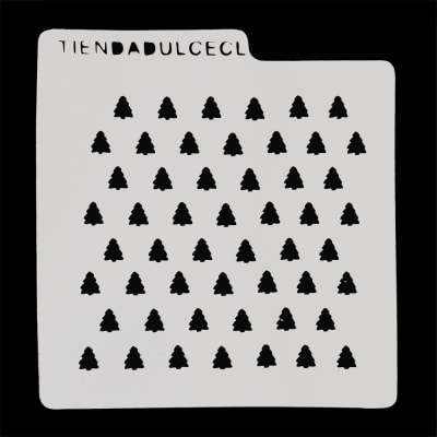 Stencil Cuadrado Navidad Pinos N°81