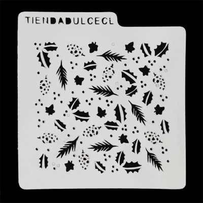 Stencil Cuadrado Navidad Muerdagos N°91