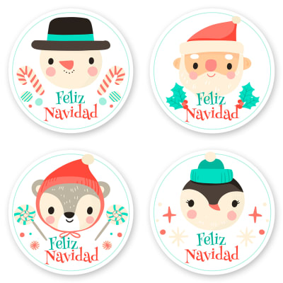 Stickers Navidad N°3 - 24 Unidades