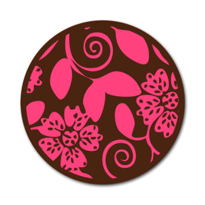 Transfer para Chocolate Flores Fucsia 01-016