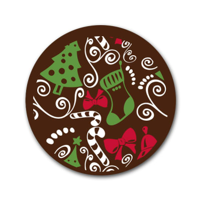 Transfer para Chocolate Navidad Pino, Bastón y Campana 03-398
