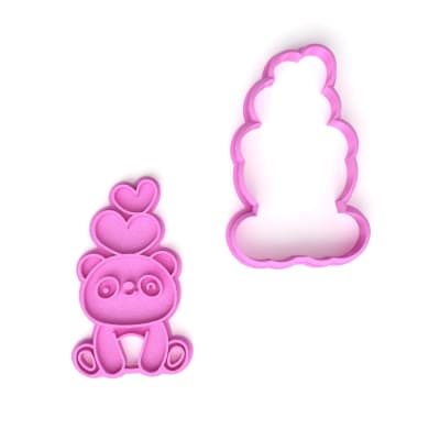Cortador + Marcador Oso Panda N°1 Plástico