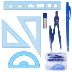 Kit Compás Portaminas Geometría Matemáticas Estuche 7 Piezas