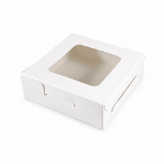 Caja Cartulina Blanca para 1 Alfajor 8x8x2.5 cm. 10 Unidades