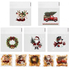 Bolsa Celofán Navidad N°2 10x10 con Adhesivo - 100 Unidades