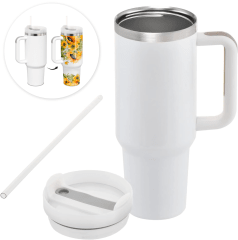 Vaso Térmico Con Bombilla para Sublimar 1,2l 40oz Acero Inox.