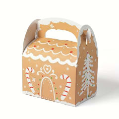 Set Cajas Navidad con Manilla Beige 12x11x7 cm. 4 Unidades